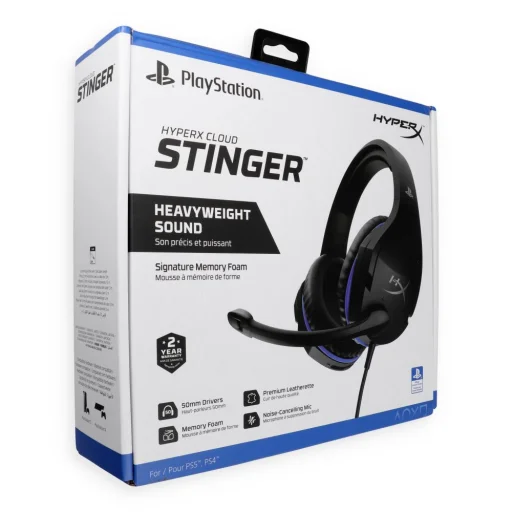 HyperX Cloud Stinger PlayStation káblové herné slúchadlá s 3,5 mm jack konektorom čierno-modré - 4