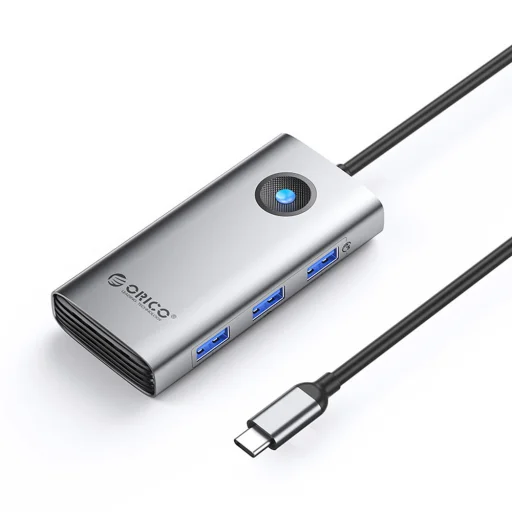 Orico PW11 6 v 1 dokovacia stanica USB-C 3x USB-A 3.0 1x USB-C PD 100W 1x HDMI 4K 30Hz 1x RJ45 2,5G Ethernet - Sivá - 1