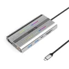 Orico XCR 12in1 RGB USB-C dokovacia stanica 3x USB-A USB-C PD 100W HDMI 4K VGA RJ45 Gigabit čítačka SD a microSD kariet - strieborná thumbnail