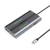 Orico XCR 12v1 RGB USB-C dokovacia stanica 3x USB-A USB-C PD 100W HDMI 4K VGA RJ45 Gigabit čítačka kariet SD a microSD - Sivá thumbnail