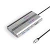 Orico XDR 12 v 1 RGB USB-C dokovacia stanica USB-A USB-C 2x HDMI 4K 60 Hz DisplayPort 4K 60 Hz RJ45 Gigabit PD 100W čítačka SD a microSD kariet - Strieborná thumbnail