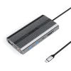 Orico XDR 12 v 1 USB-C dokovacia stanica USB-A USB-C HDMI 4K VGA RJ45 Gigabit PD 100W čítačka kariet SD a microSD - Sivá thumbnail