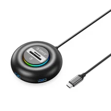 Orico YXR5-C3 RGB USB Hub 4-portový USB-A 3.0 s čítačkou SD a microSD 1,8m - Čierny