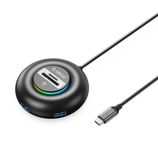 Orico YXR5-C3 USB Hub so 4 portmi USB-A 3.0 a čítačkou SD a microSD 0,3m - čierny - 1