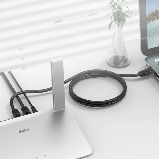 Orico PUG-C6 CAT6 1000Mbps RJ45 Ethernet sieťový kábel internet LAN okrúhly 1m - čierny - 4