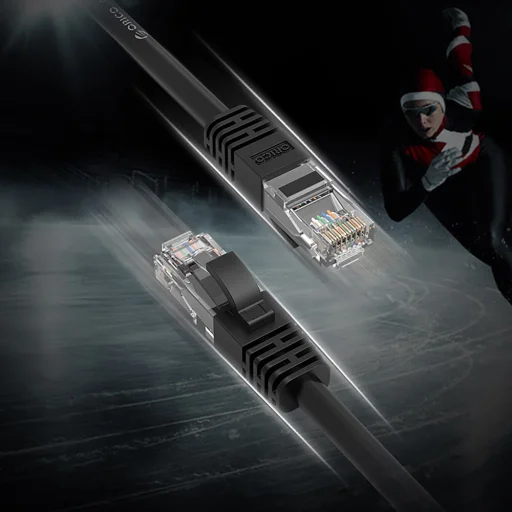 Orico PUG-C6 CAT6 1000Mbps RJ45 Ethernet sieťový kábel internet LAN okrúhly 1m - čierny - 5