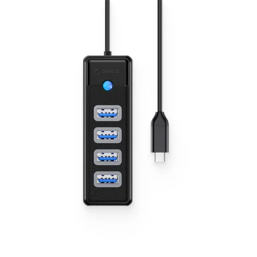 Orico PW4U-C3 USB Hub 4-portový USB-A 3.0 1.8m - Čierny - 2