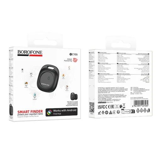 Borofone Tracker BC105 Clear (Iba Android) čierny lokalizátor - 10
