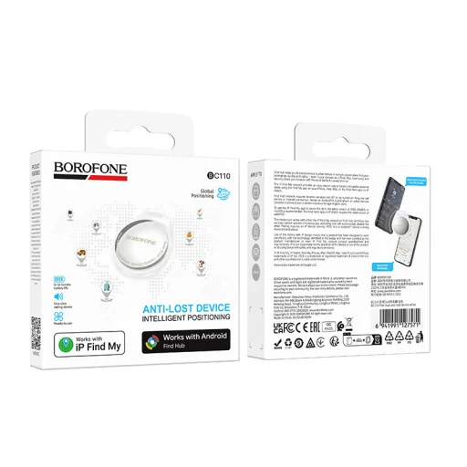 Borofone Tracker BC110 Find dual (Dual Apple & Android) biely - 9