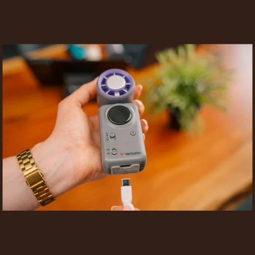 Verbatim Cool 'n' Go Ice Touch Mini ručný ventilátor fialovo-sivý - 5