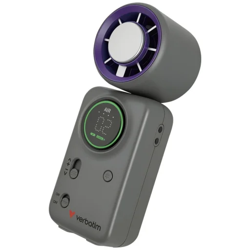 Verbatim Cool 'n' Go Ice Touch Mini ručný ventilátor fialovo-sivý - 1