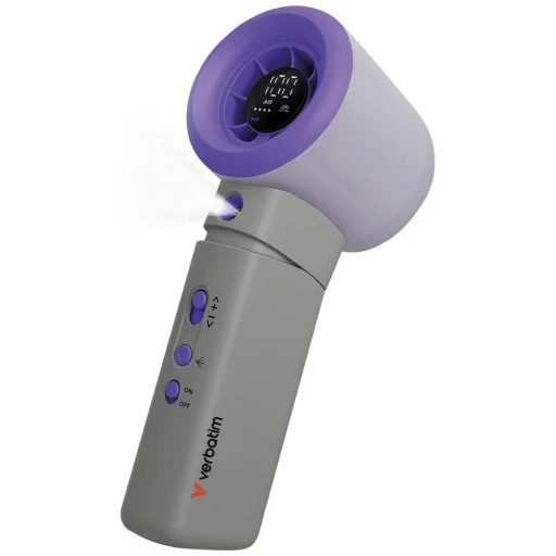 Verbatim Cool `n` Go Aqua Breeze ručný ventilátor fialovo-sivý - 1