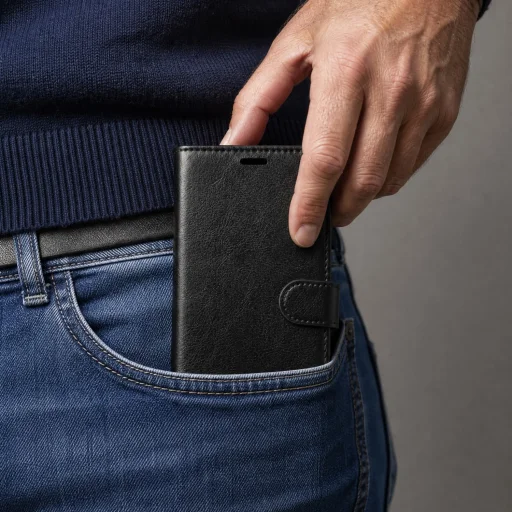 Honor Magic 8 Lite Smart Luxe kožené puzdro čierne puzdro - 9