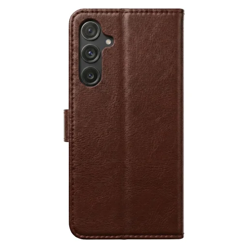 Honor Magic 8 Lite Smart Luxe kožené puzdro hnedé puzdro - 3