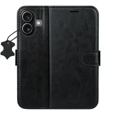 iPhone 16 Smart Luxe kožené puzdro čierne puzdro