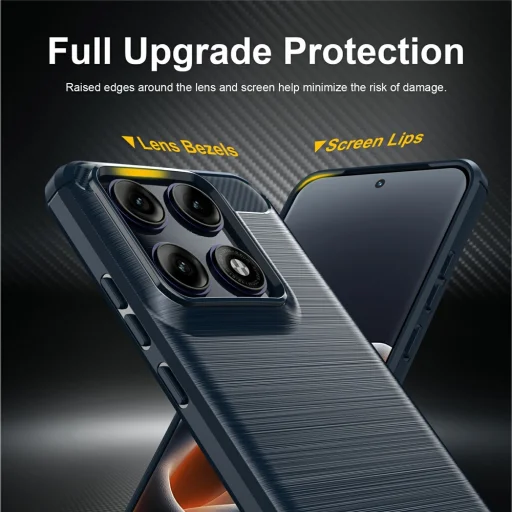 Techsuit - Carbon Silicone - Motorola Edge 70 Pro - modré puzdro - 3