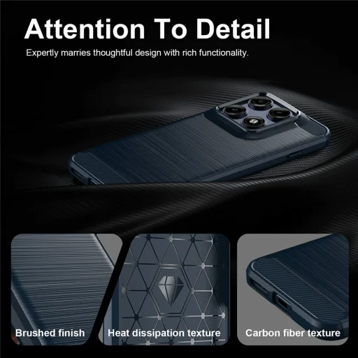 Techsuit - Carbon Silicone - Motorola Edge 70 Pro - modré puzdro - 4