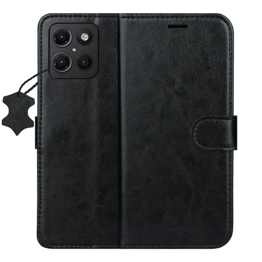 Motorola Moto G15 / G15 Power / G17 / G17 Power Smart Luxe kožené puzdro čierne - 1