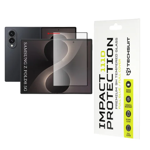 Samsung Galaxy Z Fold8 Čierny Techsuit - 111D Ochranné tvrdené sklo s celoplošným pokrytím / lepením po celej ploche - 1