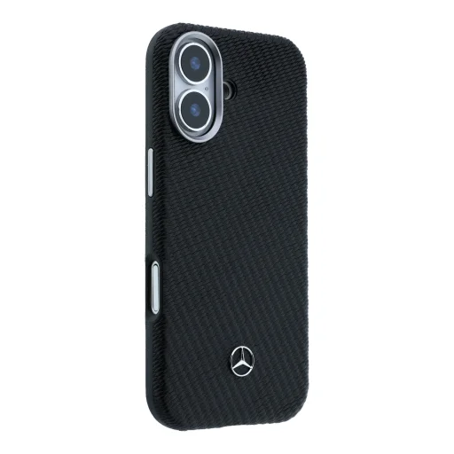 Mercedes puzdro z PU kože s efektom dreva, polovičný kryt MagSafe iPhone 17 čierne puzdro - 4