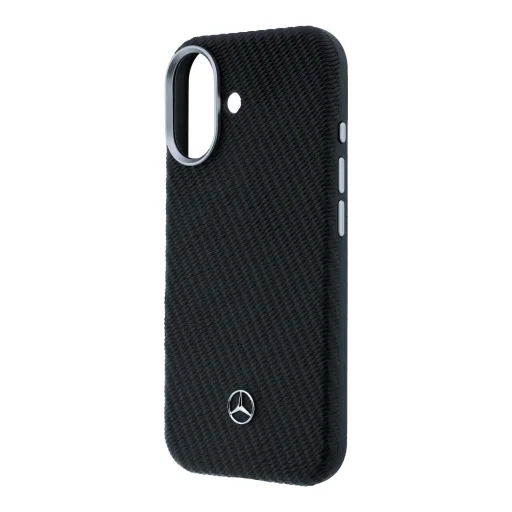 Mercedes puzdro z PU kože s efektom dreva, polovičný kryt MagSafe iPhone 17 čierne puzdro - 5