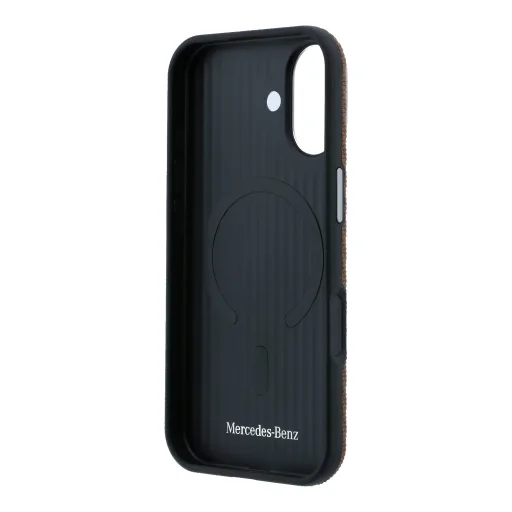Mercedes PU kožené puzdro s imitáciou dreva MagSafe pre iPhone 17, karamelové - 6