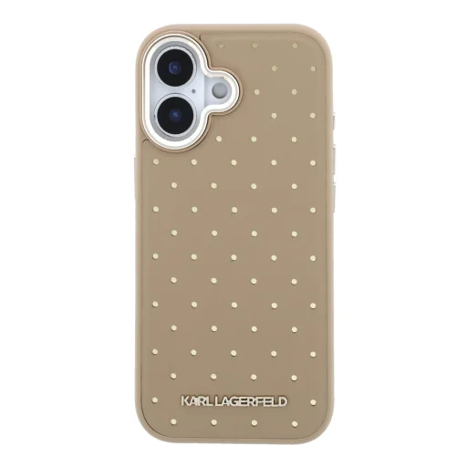 Karl Lagerfeld PU Perforated Gold Dots MagSafe kryt na iPhone 17 béžový - 3