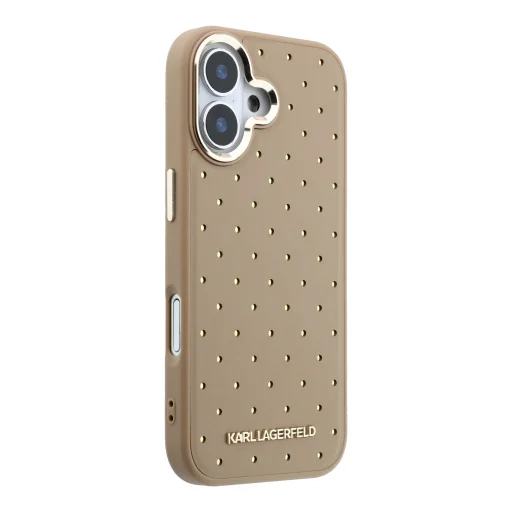 Karl Lagerfeld PU Perforated Gold Dots MagSafe kryt na iPhone 17 béžový - 4