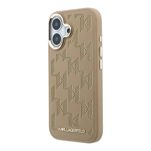 Karl Lagerfeld PU Perforated Monogram MagSafe kryt pre iPhone 17 béžový - 2
