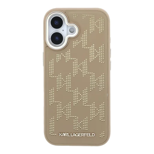 Karl Lagerfeld PU Perforated Monogram MagSafe kryt pre iPhone 17 béžový - 3