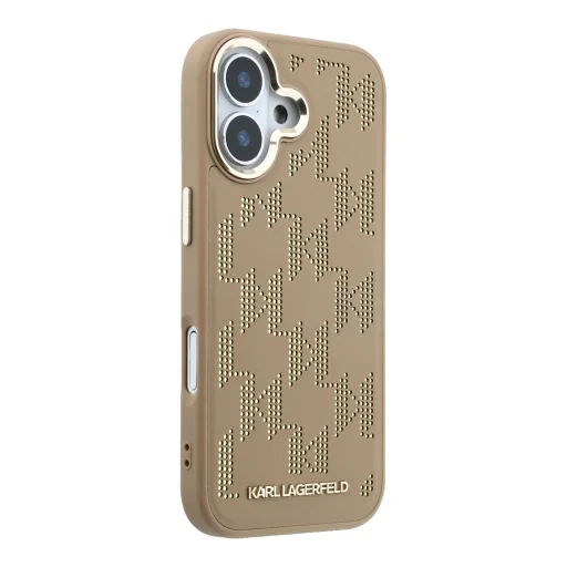 Karl Lagerfeld PU Perforated Monogram MagSafe kryt pre iPhone 17 béžový - 4