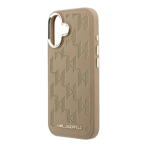 Karl Lagerfeld PU Perforated Monogram MagSafe kryt pre iPhone 17 béžový - 5