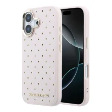 Karl Lagerfeld PU Perforated Gold Dots MagSafe kryt iPhone 17 ružový kryt