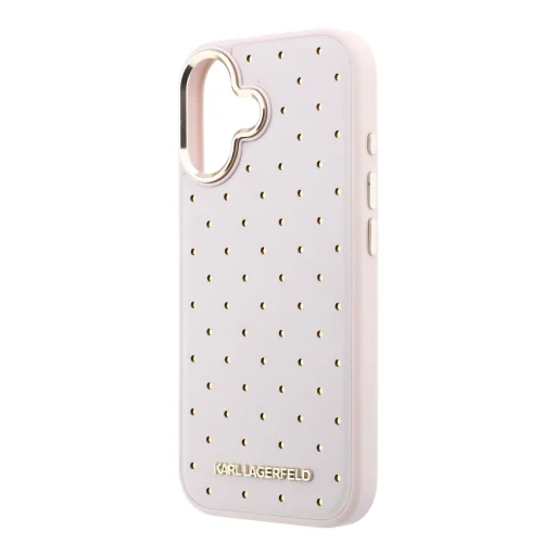 Karl Lagerfeld PU Perforated Gold Dots MagSafe kryt iPhone 17 ružový kryt - 5