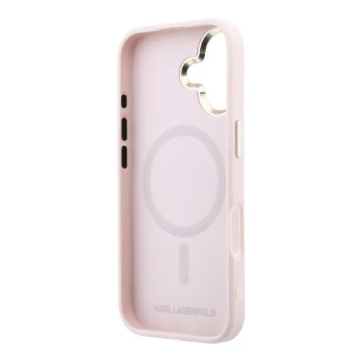 Karl Lagerfeld PU Perforated Gold Dots MagSafe kryt iPhone 17 ružový kryt - 6