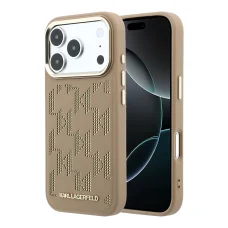 Karl Lagerfeld PU Perforated Monogram MagSafe kryt pre iPhone 17 Pro béžový