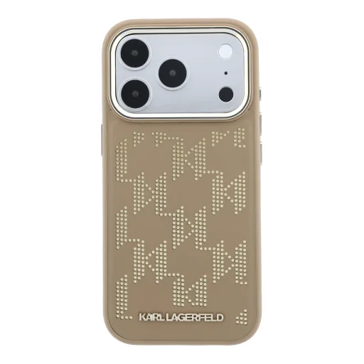 Karl Lagerfeld PU perforované monogramové MagSafe puzdro iPhone 17 Pro Max béžové puzdro - 3