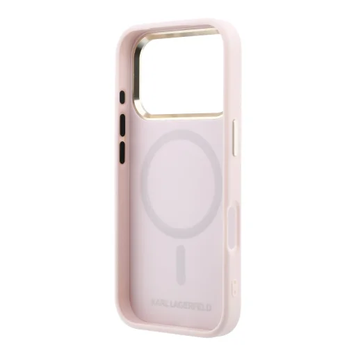 Karl Lagerfeld PU Perforated Monogram MagSafe kryt pre iPhone 17 Pro ružový kryt - 6