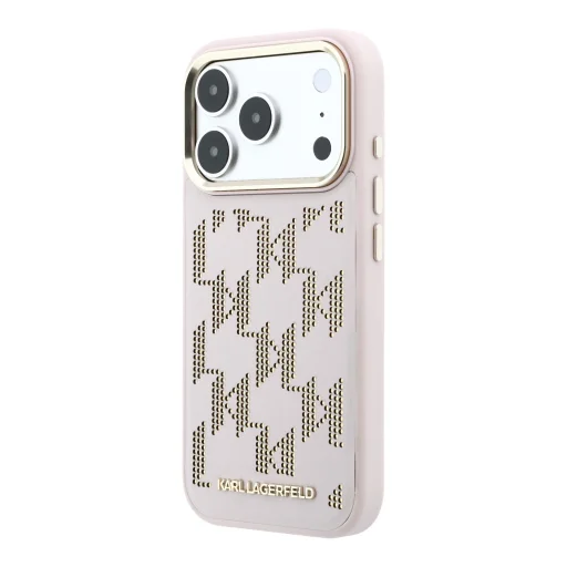 Karl Lagerfeld PU Perforated Monogram MagSafe kryt pre iPhone 17 Pro ružový kryt - 2