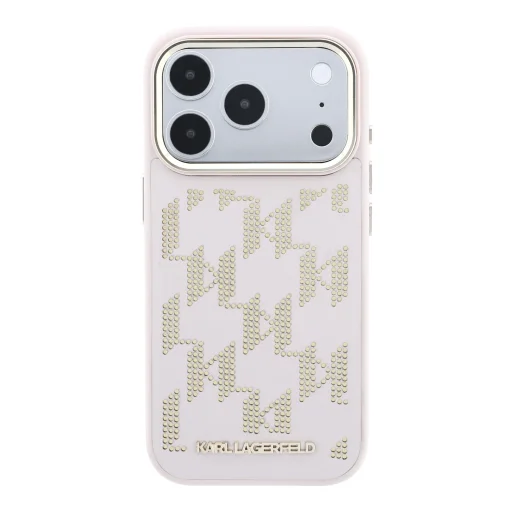 Karl Lagerfeld PU Perforated Monogram MagSafe kryt pre iPhone 17 Pro ružový kryt - 3