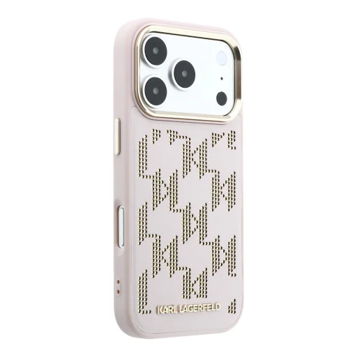 Karl Lagerfeld PU Perforated Monogram MagSafe kryt pre iPhone 17 Pro ružový kryt - 4