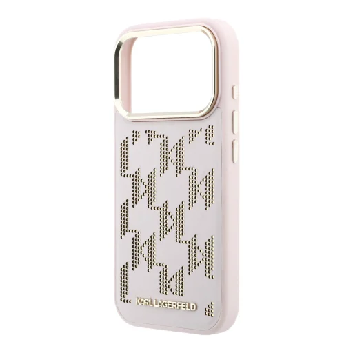 Karl Lagerfeld PU Perforated Monogram MagSafe kryt pre iPhone 17 Pro ružový kryt - 5