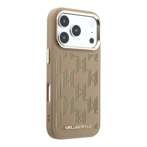 Karl Lagerfeld PU Perforated Monogram MagSafe kryt pre iPhone 17 Pro béžový - 4