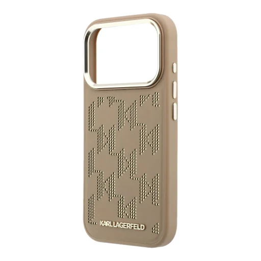 Karl Lagerfeld PU Perforated Monogram MagSafe kryt pre iPhone 17 Pro béžový - 5