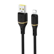 Dudao 1m 30W tekutý silikónový dátový kábel Lightning čierny