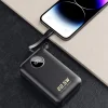 Dudao K14+ 22,5W 20000 mAh powerbanka so zabudovaným káblom typu C a Lightning, čierna thumbnail