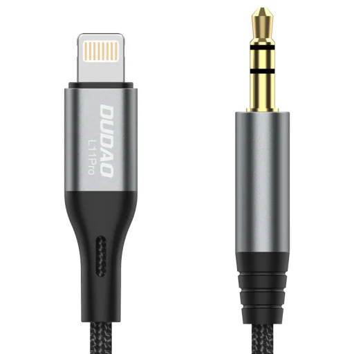 Dudao audio kábel Lightning - mini jack 3,5 mm 1 m sivý (L11PRO) - 1