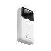 Wozinsky WFC-15W 20000mAh 22.5W PD20W Powerbank beépített Lightning és USB-C kábelekkel - Fehér thumbnail