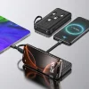 Wozinsky W11-B 10000mAh 10W Powerbank s vstavanými káblami a svietidlom - čierna thumbnail