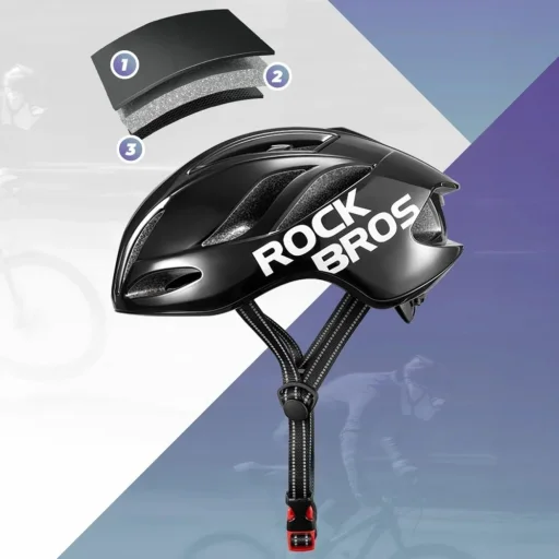 Rockbros TS-42 ľahká cyklistická prilba 58-62 cm - čierna - 3